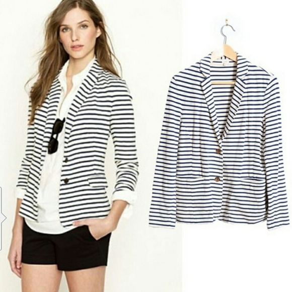 J. Crew Jackets & Blazers - J. Crew Maritime Stripe Blazer Nautical Sz S